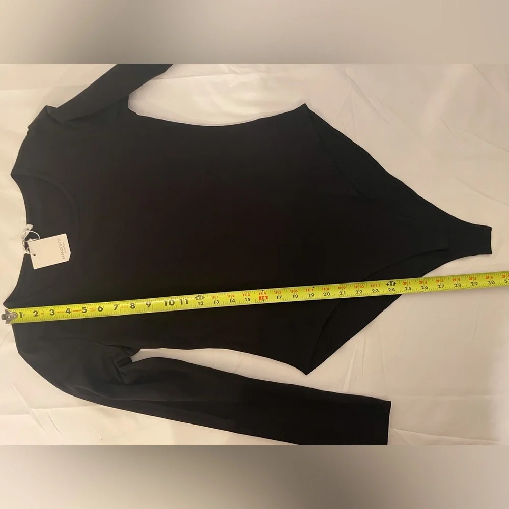 Mangopop Long Sleeve Bodysuit Black Size Medium - Picture 13 of 15